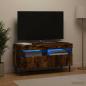 Preview: ARDEBO.de - LED-TV-Schrank HAARLEM 81 x 35 x 43 cm Raucheiche Holzwerkstoff