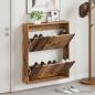 Preview: ARDEBO.de - Wandmontierter Schuhschrank DELFT 71 x 17 x 86 cm Holzwerkstoff