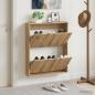 Preview: ARDEBO.de - Wandmontierter Schuhschrank DELFT 71 x 17 x 86 cm Holzwerkstoff