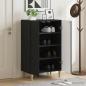 Preview: ARDEBO.de - Schuhschrank DELFT 59,5 x 39,5 x 90 cm Holzwerkstoff Schwarz