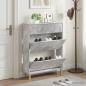 Preview: ARDEBO.de - Schuhschrank DELFT 78 x 24 x 103 cm Holzwerkstoff Betongrau