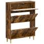 Preview: Schuhschrank DELFT 78 x 24 x 103 cm Holzwerkstoff Raucheiche