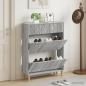 Preview: ARDEBO.de - Schuhschrank DELFT 78 x 24 x 103 cm Holzwerkstoff Sonoma-Grau