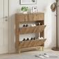 Preview: ARDEBO.de - Schuhschrank DELFT 78 x 24 x 103 cm Holzwerkstoff Artisan-Eiche