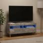 Preview: ARDEBO.de - LED-TV-Schrank Betongrau Holzwerkstoff