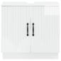 Preview: Waschbeckenschrank HOORN Hochglanz Weiß 59,5 x 31,5 x 56 cm