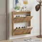 Preview: ARDEBO.de - Wandmontierter Schuhschrank HOORN 71 x 17 x 86 cm Holzwerkstoff