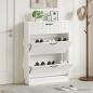 Preview: ARDEBO.de - Schuhschrank HOORN 78 x 24 x 100 cm Holzwerkstoff Weiß