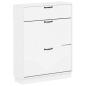 Preview: Schuhschrank HOORN 78 x 24 x 100 cm Holzwerkstoff Weiß