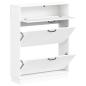 Preview: Schuhschrank HOORN 78 x 24 x 100 cm Holzwerkstoff Weiß