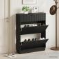 Preview: ARDEBO.de - Schuhschrank HOORN 78 x 24 x 100 cm Holzwerkstoff Schwarz