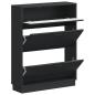 Preview: Schuhschrank HOORN 78 x 24 x 100 cm Holzwerkstoff Schwarz