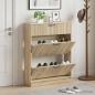 Preview: ARDEBO.de - Schuhschrank HOORN 78 x 24 x 100 cm Holzwerkstoff Sonoma-Eiche