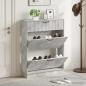 Preview: ARDEBO.de - Schuhschrank HOORN 78 x 24 x 100 cm Holzwerkstoff Betongrau