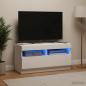 Preview: LED-TV-Schrank Weiß Holzwerkstoff