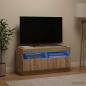 Preview: ARDEBO.de - LED-TV-Schrank Sonoma-Eiche Holzwerkstoff