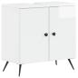 Preview: Waschbeckenschrank BREDA Hochglanz Weiß 59,5 x 31,5 x 59 cm