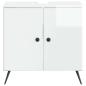 Preview: Waschbeckenschrank BREDA Hochglanz Weiß 59,5 x 31,5 x 59 cm