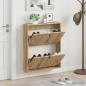 Preview: ARDEBO.de - Wandmontierter Schuhschrank BREDA 71 x 17 x 86 cm Holzwerkstoff