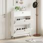 Preview: ARDEBO.de - Schuhschrank BREDA 78 x 24 x 103 cm Holzwerkstoff Weiß