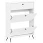 Preview: Schuhschrank BREDA 78 x 24 x 103 cm Holzwerkstoff Weiß