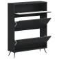 Preview: Schuhschrank BREDA 78 x 24 x 103 cm Holzwerkstoff Schwarz