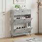 Preview: ARDEBO.de - Schuhschrank BREDA 78 x 24 x 103 cm Holzwerkstoff Betongrau