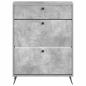 Preview: Schuhschrank BREDA 78 x 24 x 103 cm Holzwerkstoff Betongrau