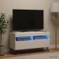 Preview: ARDEBO.de - LED-TV-Schrank Weiß Holzwerkstoff