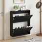 Preview: ARDEBO.de - Wandmontierter Schuhschrank UTRECHT 71 x 17 x 86 cm Schwarz