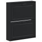 Preview: Wandmontierter Schuhschrank UTRECHT 71 x 17 x 86 cm Schwarz