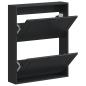 Preview: Wandmontierter Schuhschrank UTRECHT 71 x 17 x 86 cm Schwarz