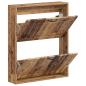 Preview: Wandmontierter Schuhschrank UTRECHT 71 x 17 x 86 cm Altholz