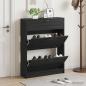 Preview: ARDEBO.de - Schuhschrank UTRECHT 78 x 24 x 100 cm Holzwerkstoff Schwarz
