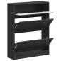 Preview: Schuhschrank UTRECHT 78 x 24 x 100 cm Holzwerkstoff Schwarz
