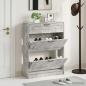 Preview: ARDEBO.de - Schuhschrank UTRECHT 78 x 24 x 100 cm Holzwerkstoff Betongrau