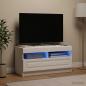 Preview: ARDEBO.de - LED-TV-Schrank Weiß Holzwerkstoff