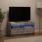 Preview: ARDEBO.de - LED-TV-Schrank Betongrau Holzwerkstoff