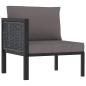 Preview: ARDEBO.de - Sofa-Eckelement mit Rechter Armlehne Poly Rattan Anthrazit