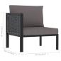 Preview: Sofa-Eckelement mit Rechter Armlehne Poly Rattan Anthrazit