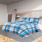 Preview: ARDEBO.de - Bettwäsche-Set Blau und Grau 155x220 cm Baumwolle