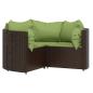 Preview: 4-tlg. Garten-Lounge-Set mit Kissen Braun Poly Rattan