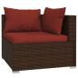 Preview: 5-tlg. Garten-Lounge-Set mit Kissen Poly Rattan Braun