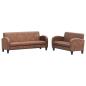 Preview: Sofa-Set 2-tlg. Kunstleder in Wildleder-Optik Braun