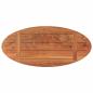 Preview: Tischplatte 80x40x3,8 cm Oval Massivholz Akazie