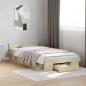 Preview: ARDEBO.de - Bettgestell mit Schublade Sonoma-Eiche 100x200 cm Holzwerkstoff