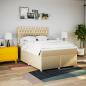 Preview: Boxspringbett mit Matratze Creme 140x190 cm Stoff