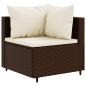 Preview: 10-tlg. Garten-Lounge-Set mit Kissen Braun Poly Rattan