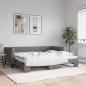 Preview: ARDEBO.de - Tagesbett Ausziehbar Dunkelgrau 100x190 cm Stoff