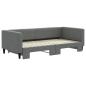 Preview: Tagesbett Ausziehbar Dunkelgrau 100x190 cm Stoff